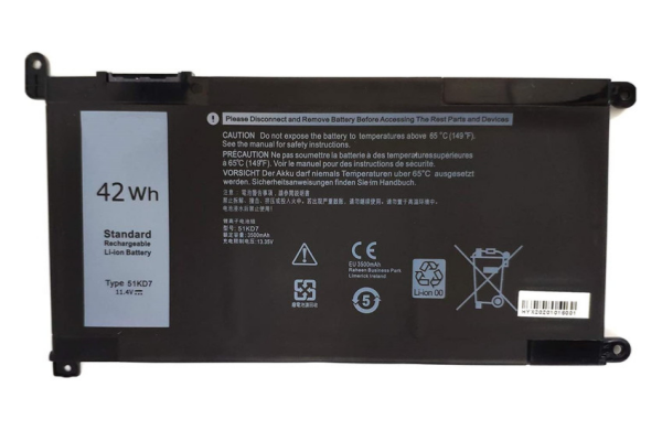 New OEM 11.4V 42Wh 51KD7 Battery Laptop For Dell Chromebook 11 3100 3180 3189 5190 3181 2-in-1 Y07HK