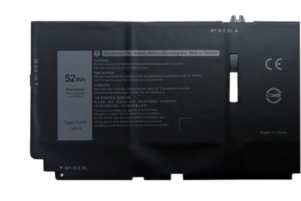 New OEM 7.6V 52Wh 722KK Battery For Dell XPS 13 9300 2020 i5 FHD XPS 13 9310 2XXFW FP86V