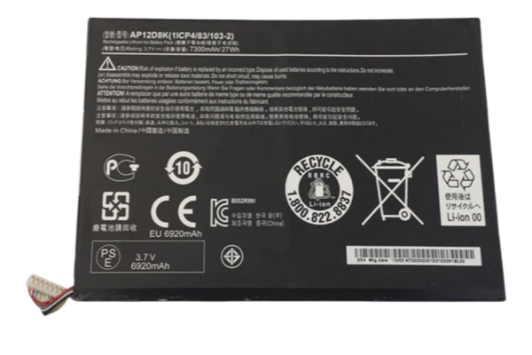 New AP12D8K Battery For ACER Iconia Tab A3-A10 A3-A11 W510 W510P 3.7V 27Wh