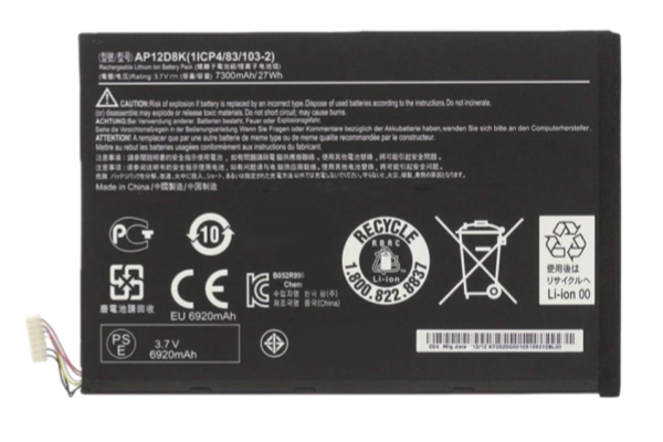 New AP12D8K Battery For ACER Iconia Tab A3-A10 A3-A11 W510 W510P 3.7V 27Wh