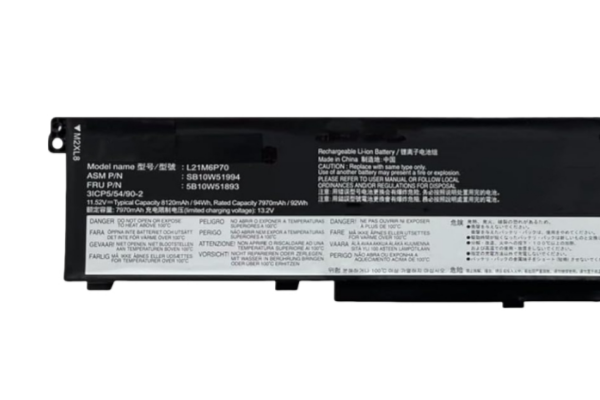 9Cell 11.52V 94Wh L21C6P70 L21D6P70 L21L6P70 L21M6P70 Battery For Lenovo ThinkPad P16 Gen 1