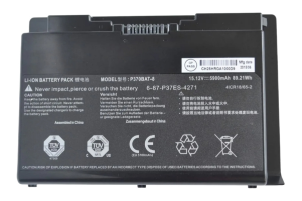 New P370BAT-8 6-87-P37ES-4271 Laptop Battery For Clevo X900 P370EM Series 15.12V 5900mAh Li-ion