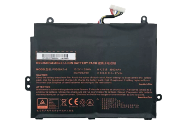 15.2V 55Wh P950BAT-4 6-87-P950S-51E00 Battery For Clevo NP8955 P950HP P957HR P950HR