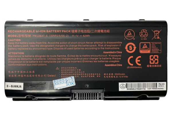 11.1V 62Wh PB50BAT-6 6-87-PB50S-61D00 Battery For Clevo PB71EF-G PowerSpec 1520 1720