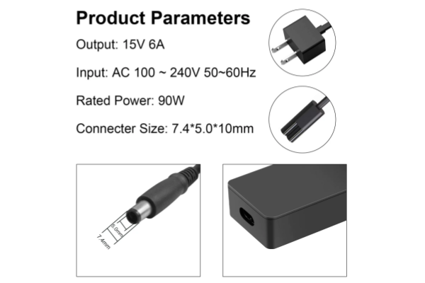 New 90W 15V 6A 7.4mm*5.0mm AC Adapter Power Charger for Microsoft Docking Station